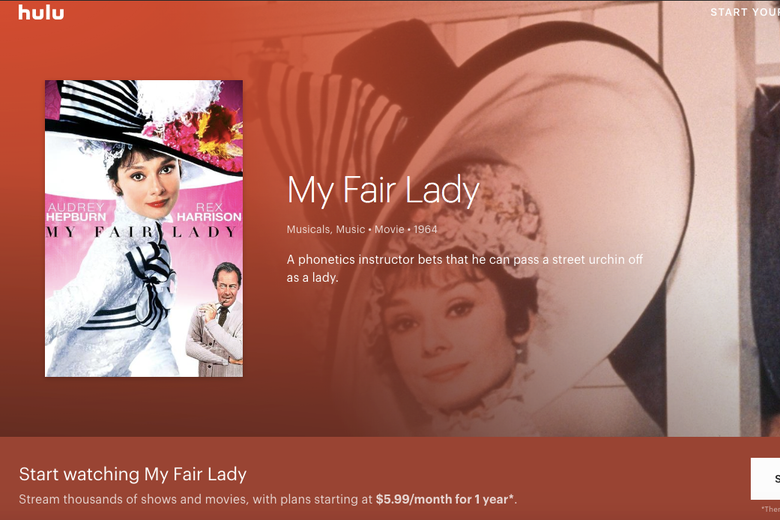 Hulu has a whole page for My Fair Lady!